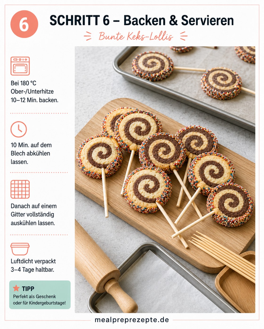 Biskuitschnecken Am Stiel - Bunte Keks - Lollis Aus Zwei