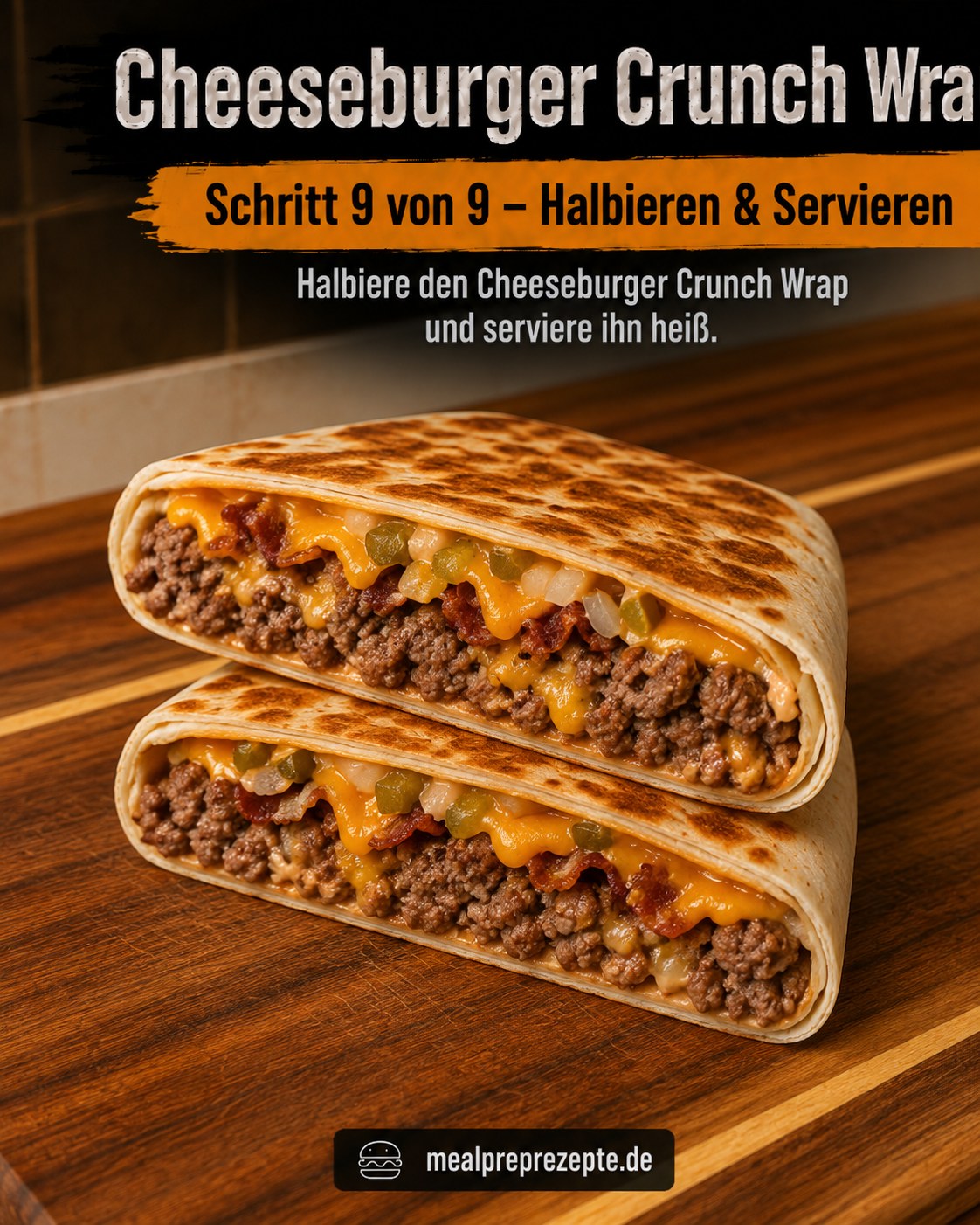 Cheeseburger Crunch Wrap - Rinderhack, Bacon Und Cheddar