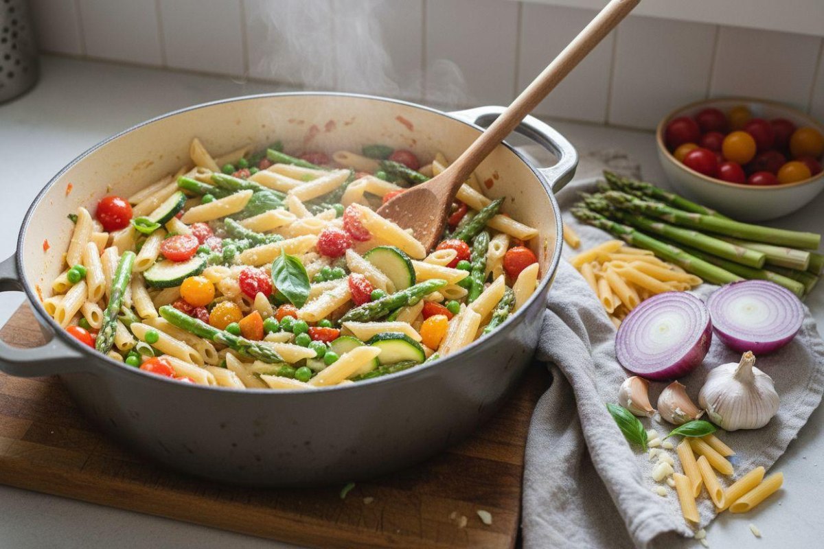 Vegetarische One Pot Pasta einfach und cremig kochen