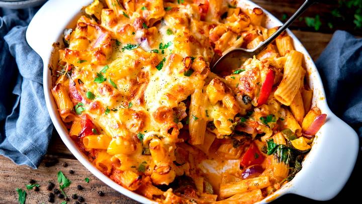 Vegetarische Ofenpasta einfach cremig zubereiten