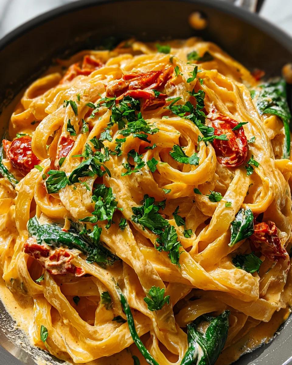Vegane getrocknete Tomaten Pasta einfach zubereiten