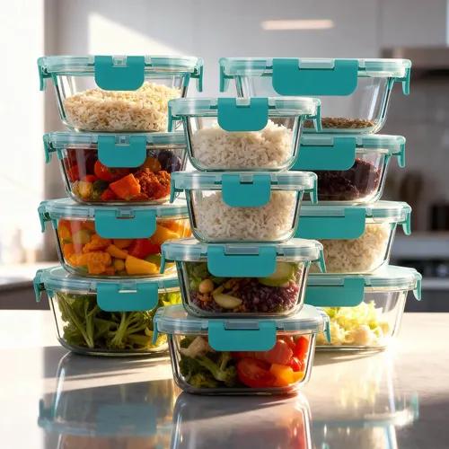 Stapelbare Meal Prep Glasbehälter
