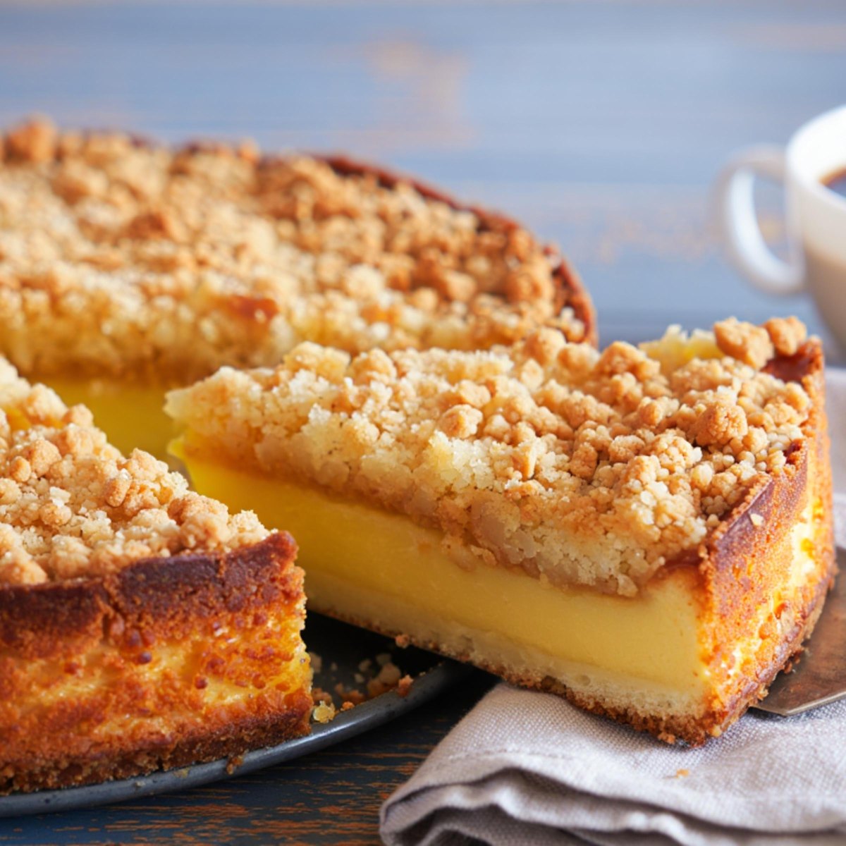 Fertiger Streuselkuchen mit Pudding