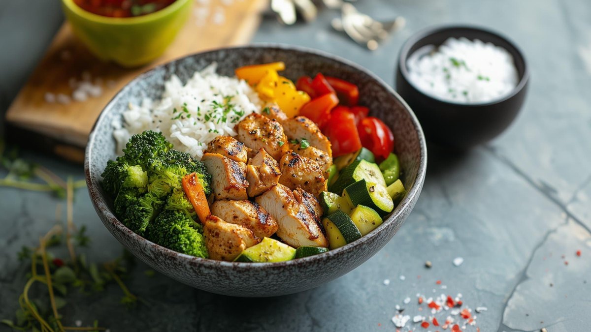 Buntes Gemüse für Chicken Bowl
