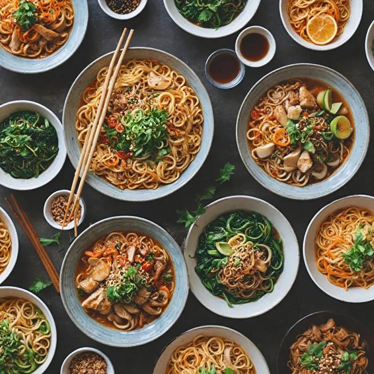 Verschiedene Mie Nudelvarianten