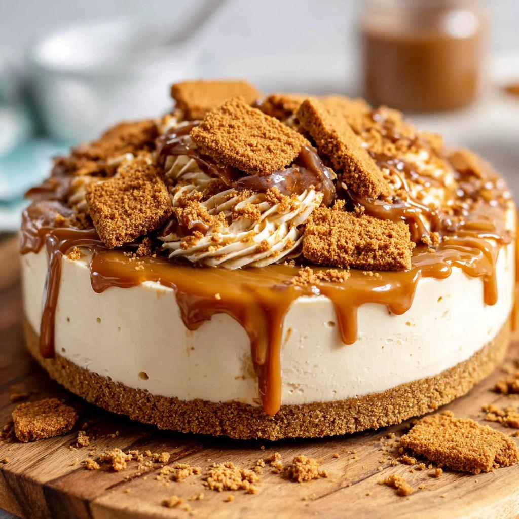 Dekorierter Speculoos Cheesecake
