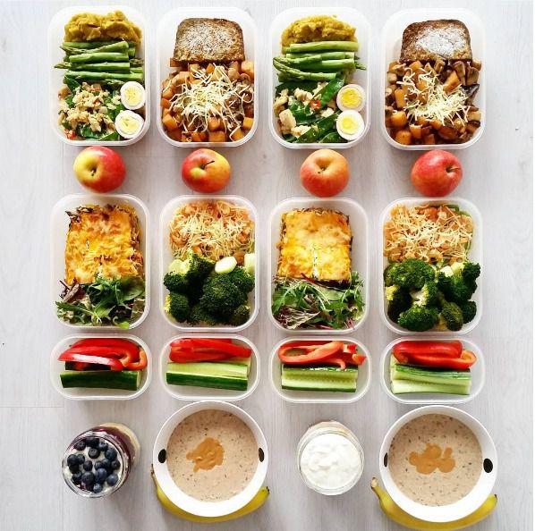 Frühstück und Lunch Meal Prep Boxen
