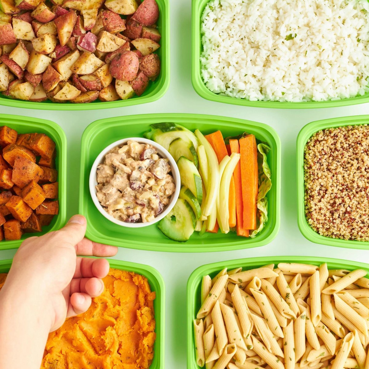 Reis Nudeln Kartoffeln Meal Prep