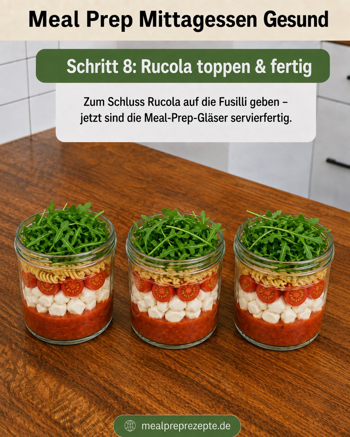 Meal Prep Mittagessen Gesund - Pasta-Salat Im Glas Für