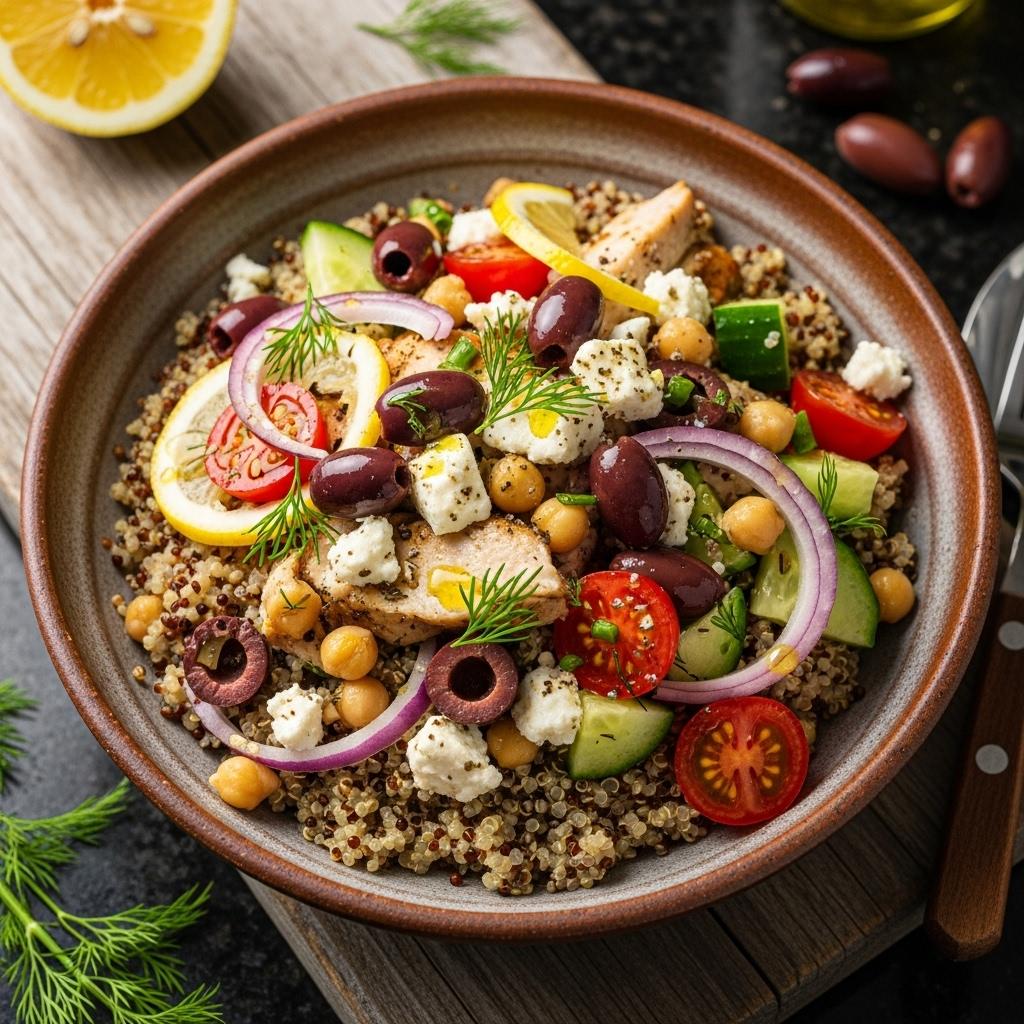 Mediterrane Bowl mit Feta