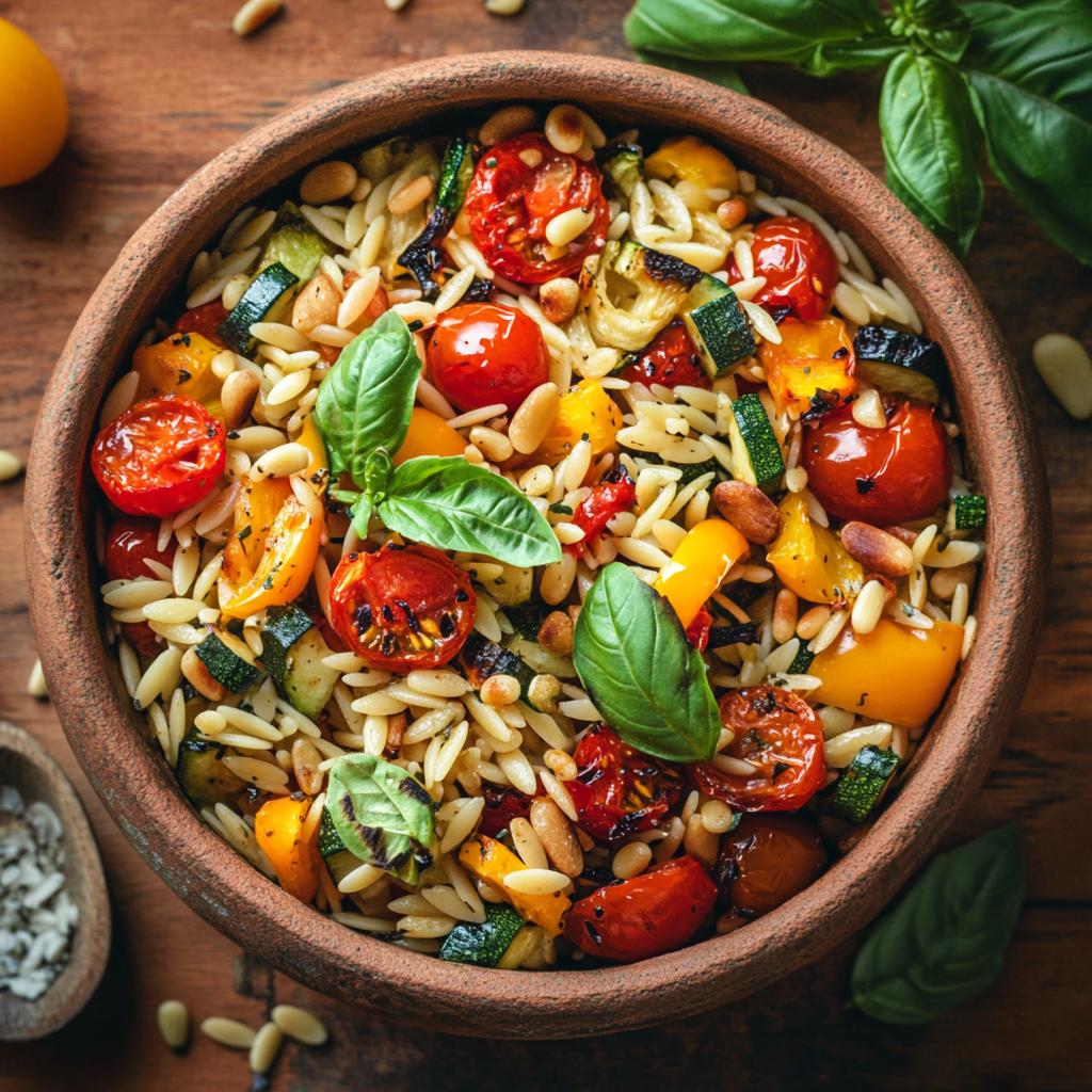 Mediterrane Kritharaki Gemüse Bowl