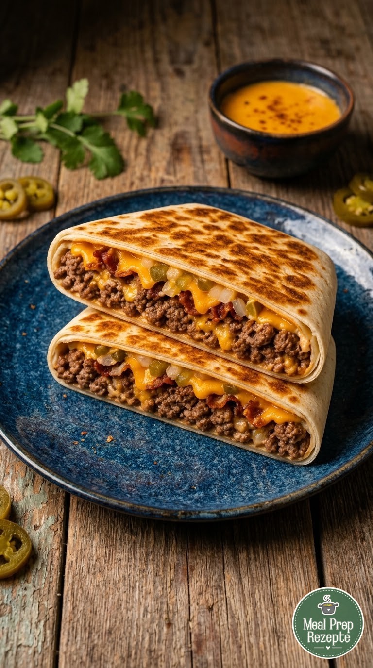 Knuspriger Cheeseburger Crunch Wrap