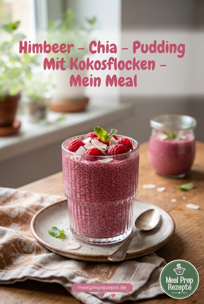 Himbeer - Chia - Pudding Mit Kokosflocken - Mein Meal -