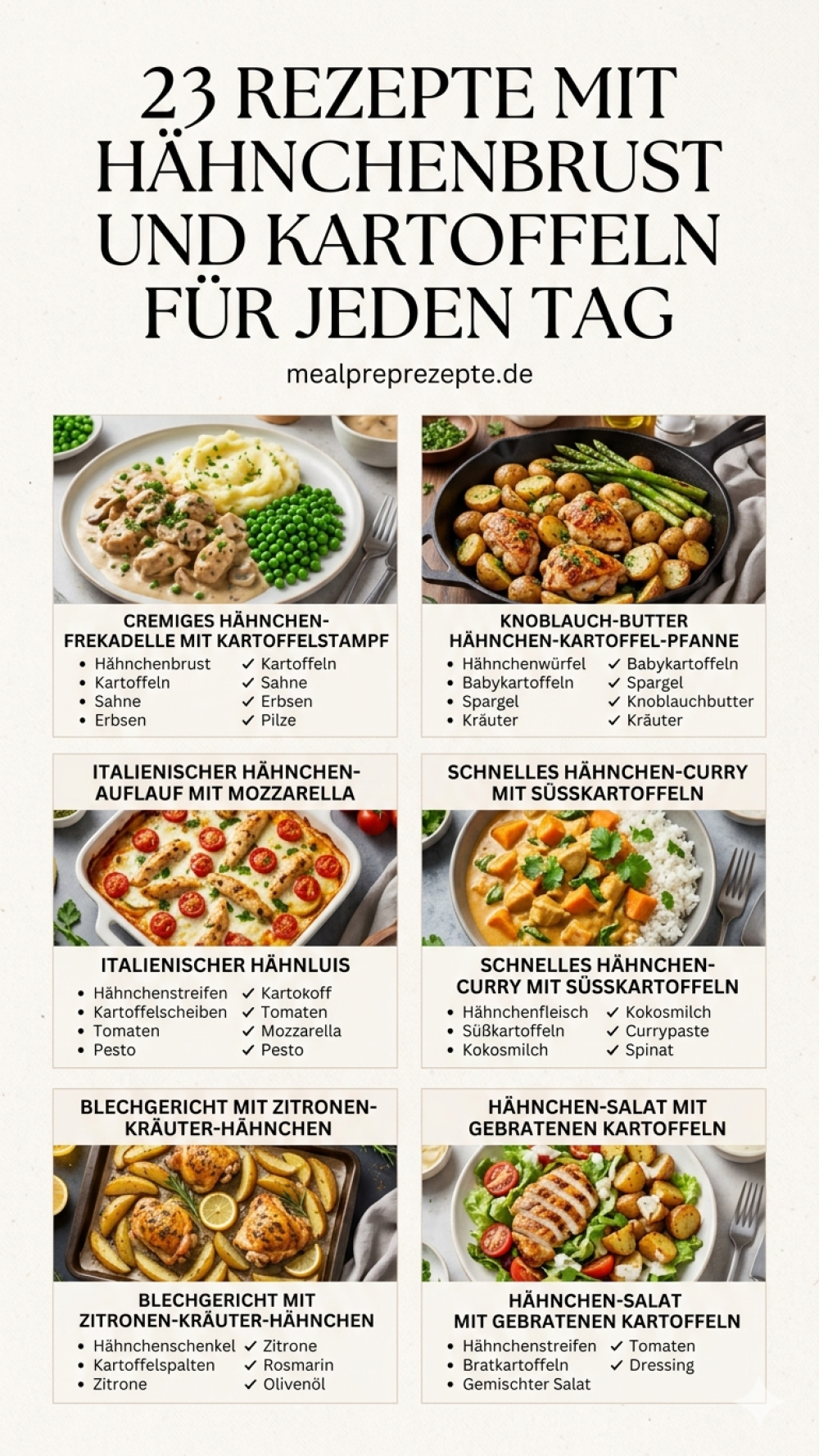 23 Rezepte mit Hähnchenbrust und Kartoffeln für jeden Tag