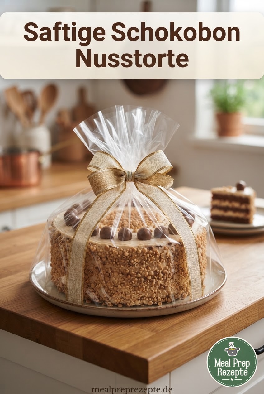 Saftige Schokobon Nusstorte