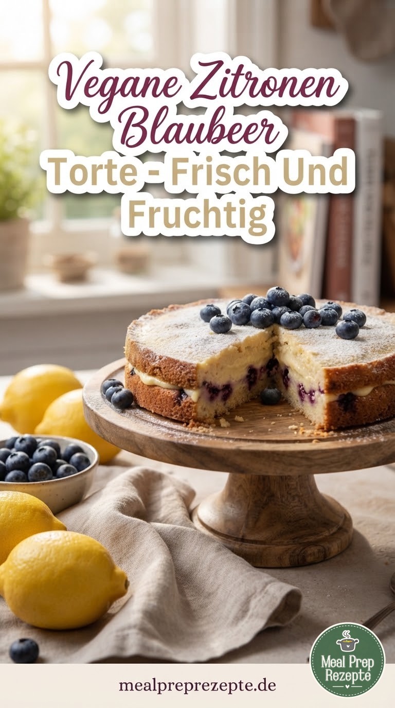 Vegane Zitronen - Blaubeer - Torte - Frisch Und Fruchtig
