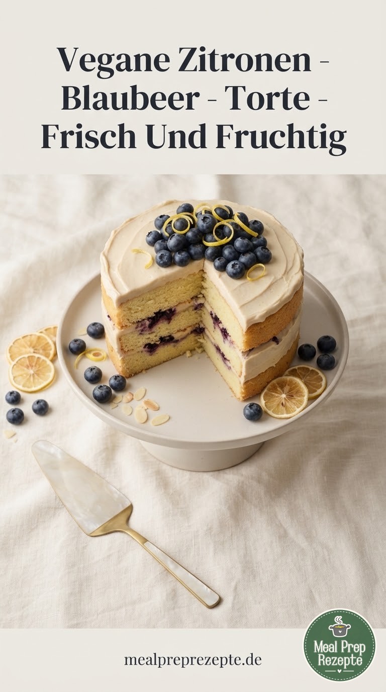 Vegane Zitronen - Blaubeer - Torte - Frisch Und Fruchtig