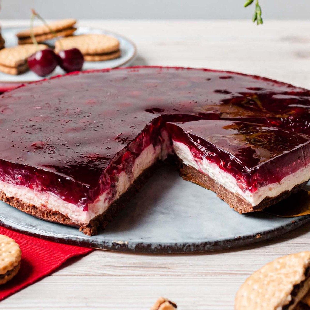 Prinzenrolle Kirschkuchen ohne Backen einfach gemacht