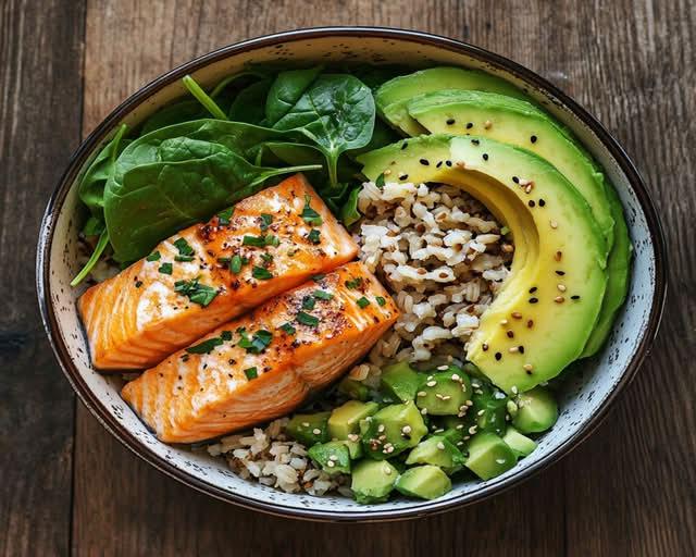 Lachs Avocado Protein Bowl