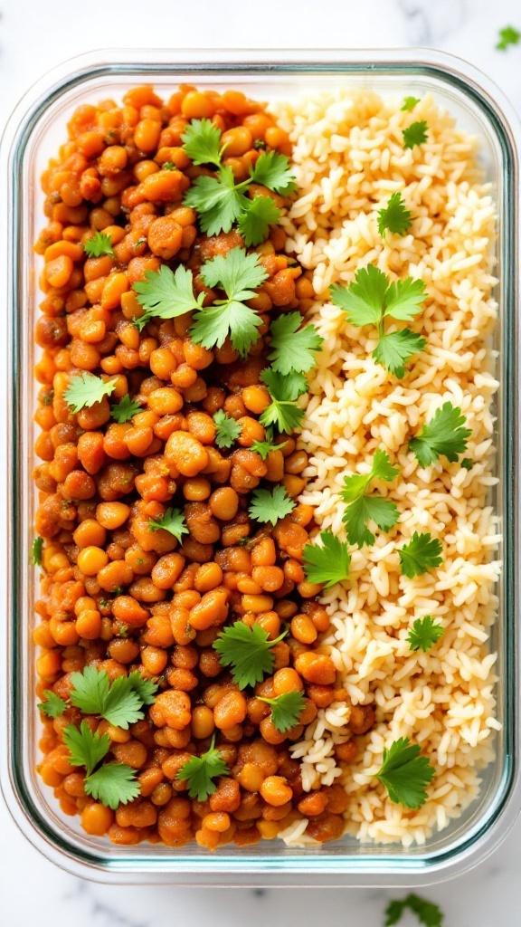 Linsensalat vegetarisch vorbereitet