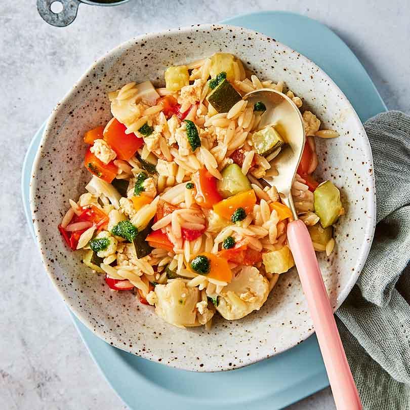 Proteinreiche Kritharaki Variante