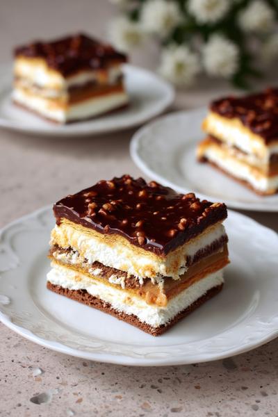 13. Kaffee-Karamell-Kühlschrankkuchen mit Schokosplittern for kuchen ohne backen rezepte ideas