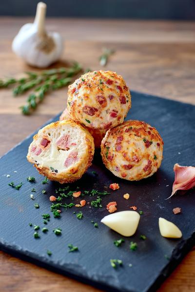 8. Mini-Muffins mit Schinken und Cheddar für Backen Rezepte Salzig mit goldenen Kuppeln