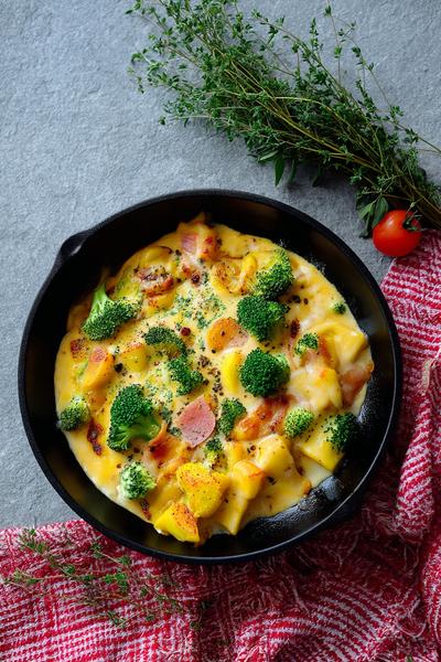 18. Kartoffel-Brokkoli-Pizza in Rezepte mit Brokkoli und Kartoffeln mit Ricotta und Zitrone