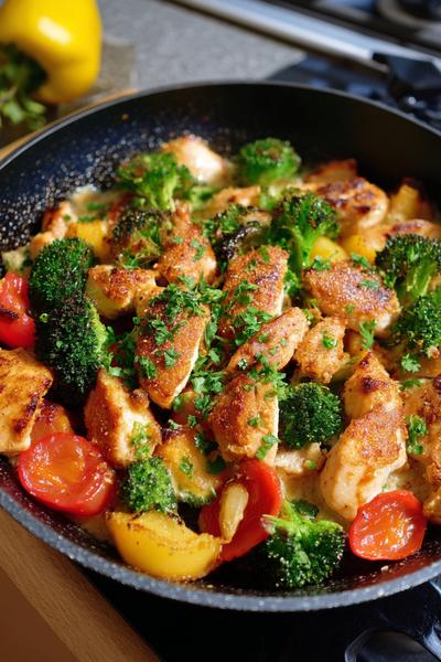 2. Paprika-Schmorpfanne mit Hähnchenschenkeln und Kartoffelwürfeln für for rezepte mit hähnchen und kartoffeln ideas