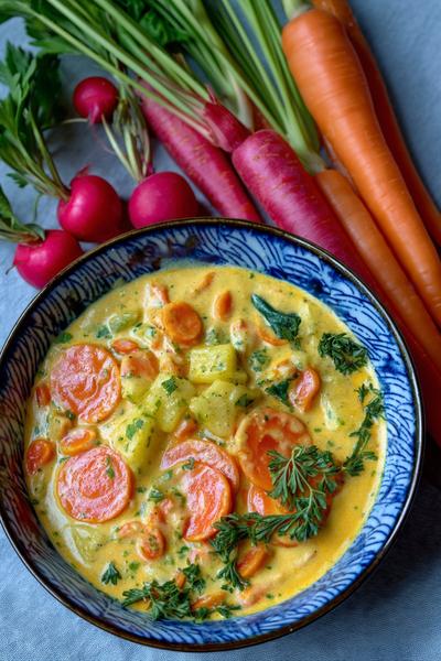 9. Gefüllte Paprika mit Kartoffeln und Karotten in würziger Tomatensauce for rezepte mit karotten und kartoffeln ideas