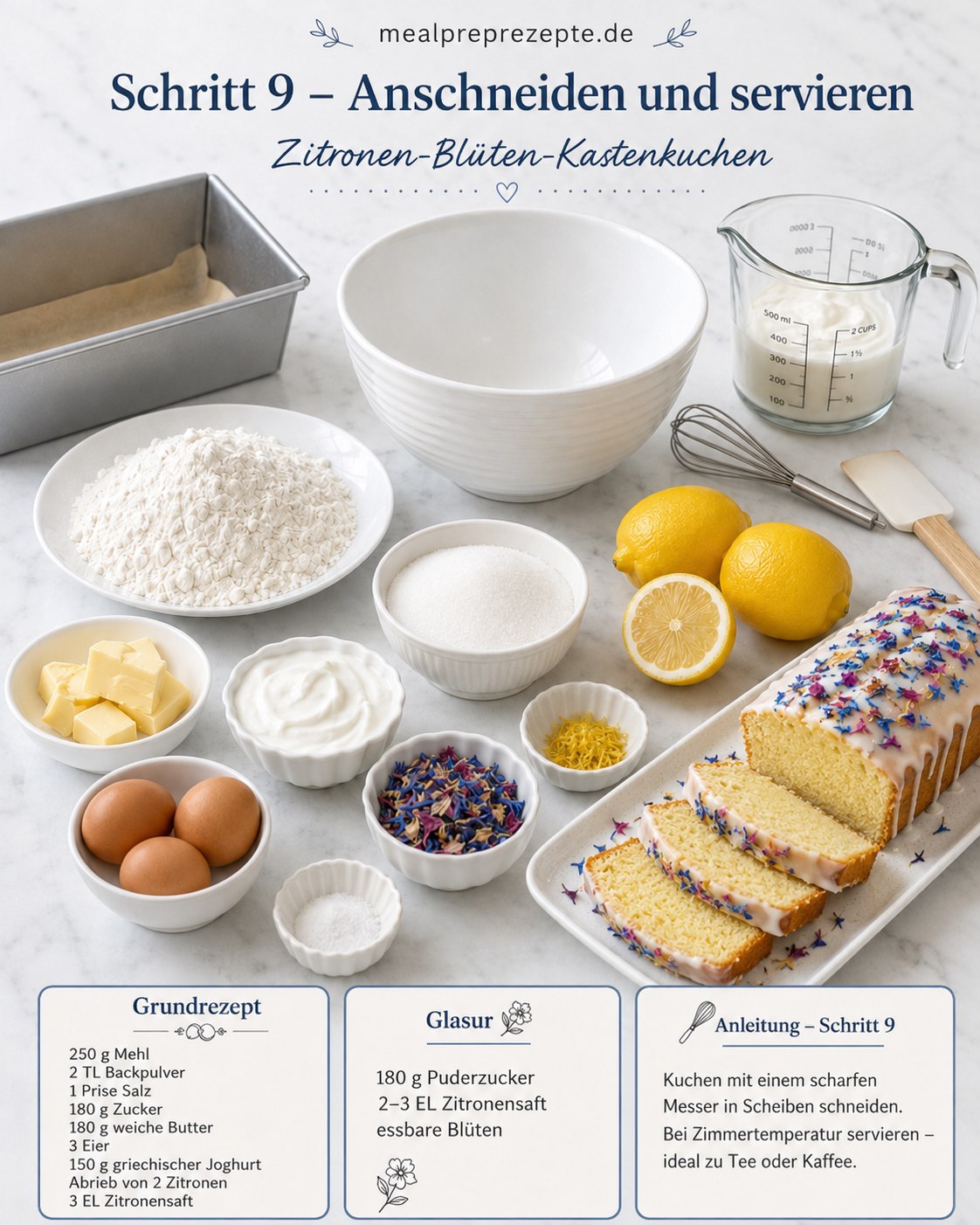 Zitronen - Mascarpone Kuchen - Mein Saftiger Kastenkuchen