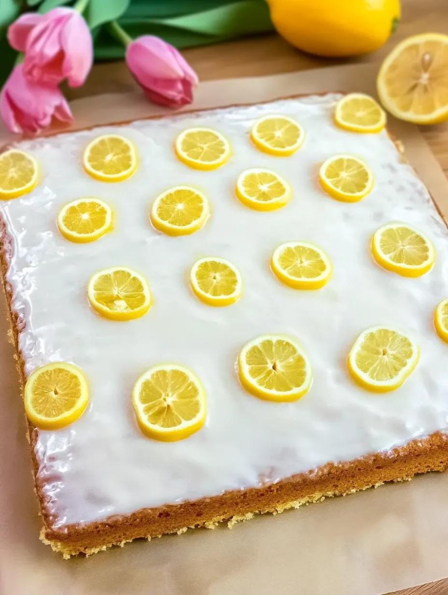 Zitronenscheiben auf Kuchen