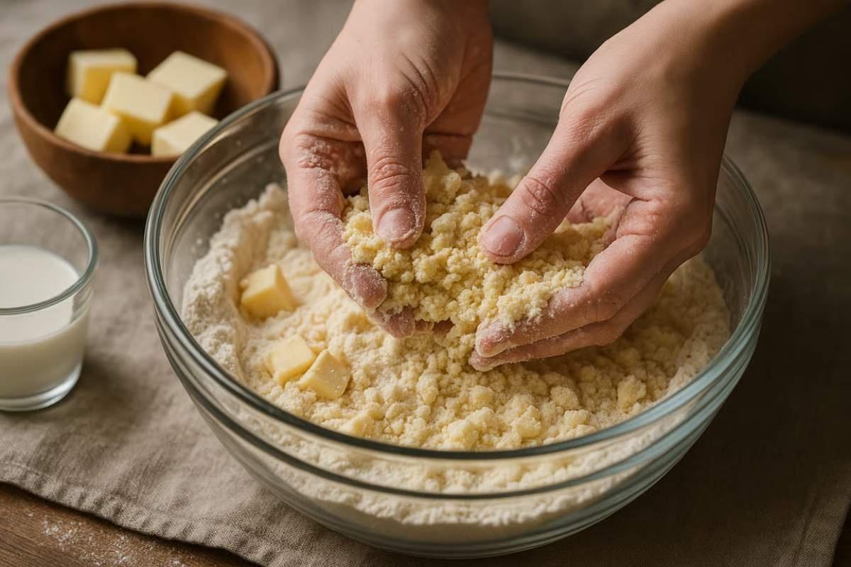 Zitronen Shortbread Teig zubereiten