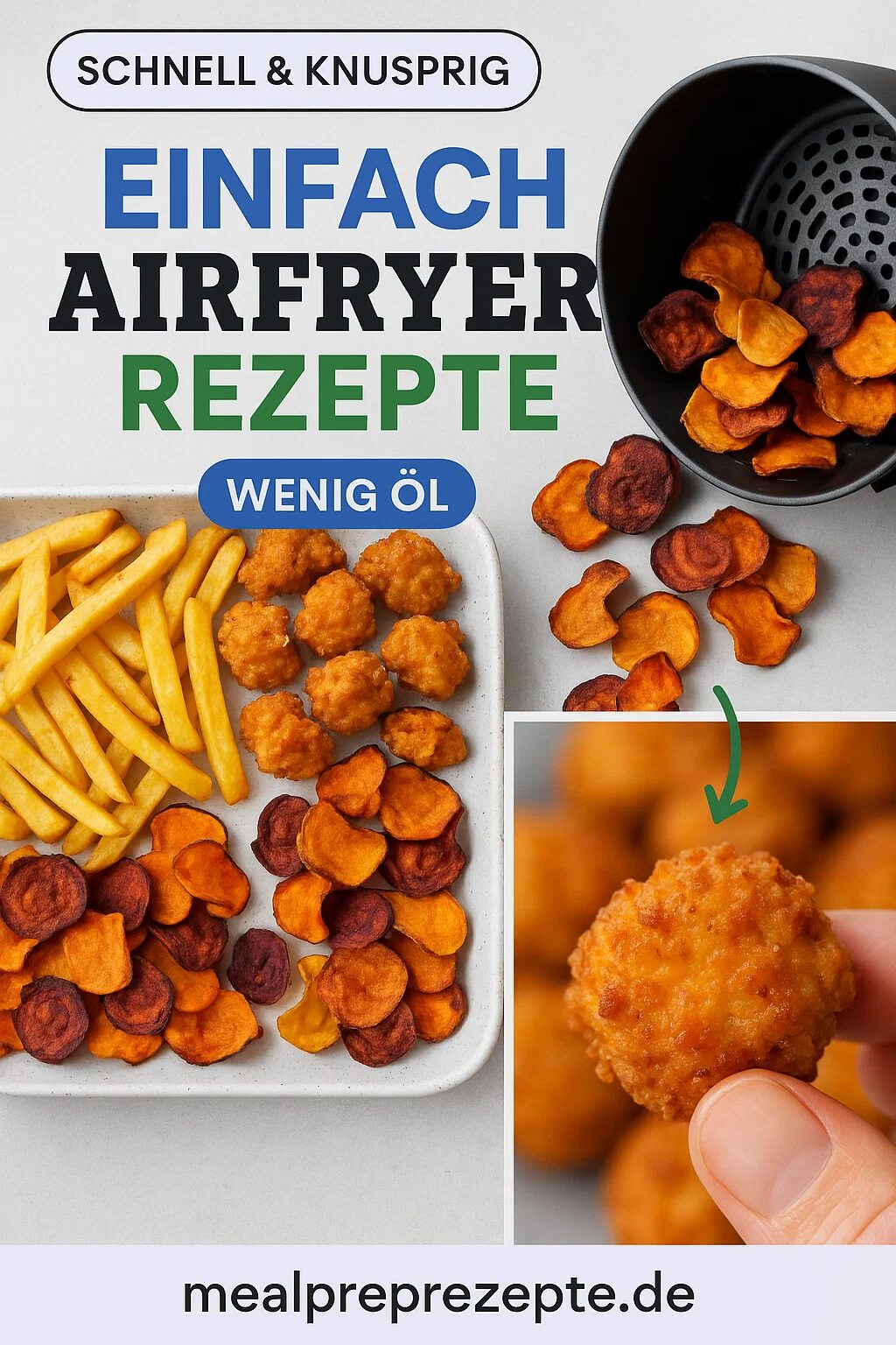 Airfryer Rezepte: Knusprige Hähnchenschenkel mit Ofengemüse