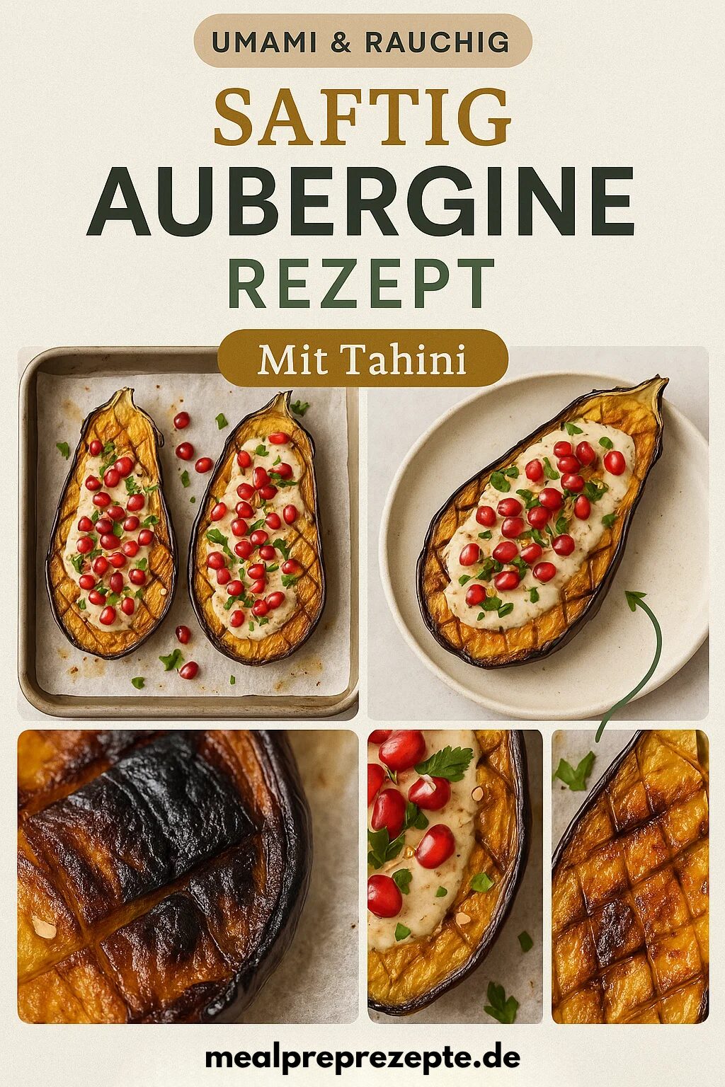 Aubergine Rezept Ofengeröstet Mit Tahini-Joghurt