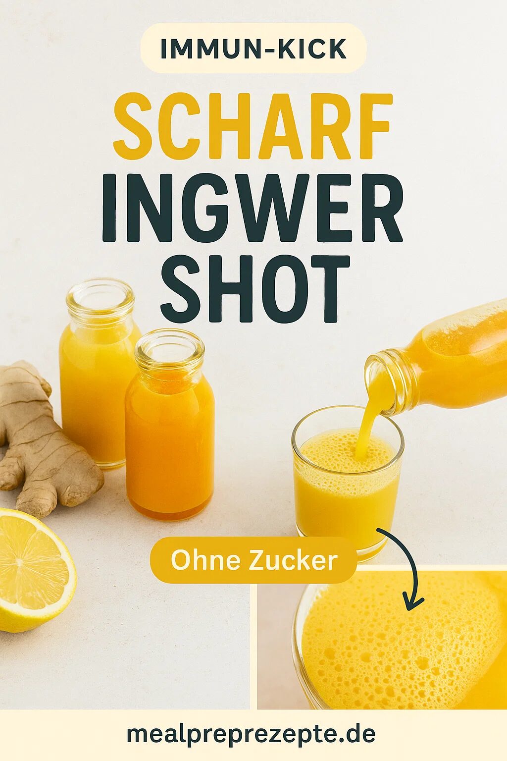 Ingwer Shot Rezept Immunkick mit Zitrone Kurkuma und Orange