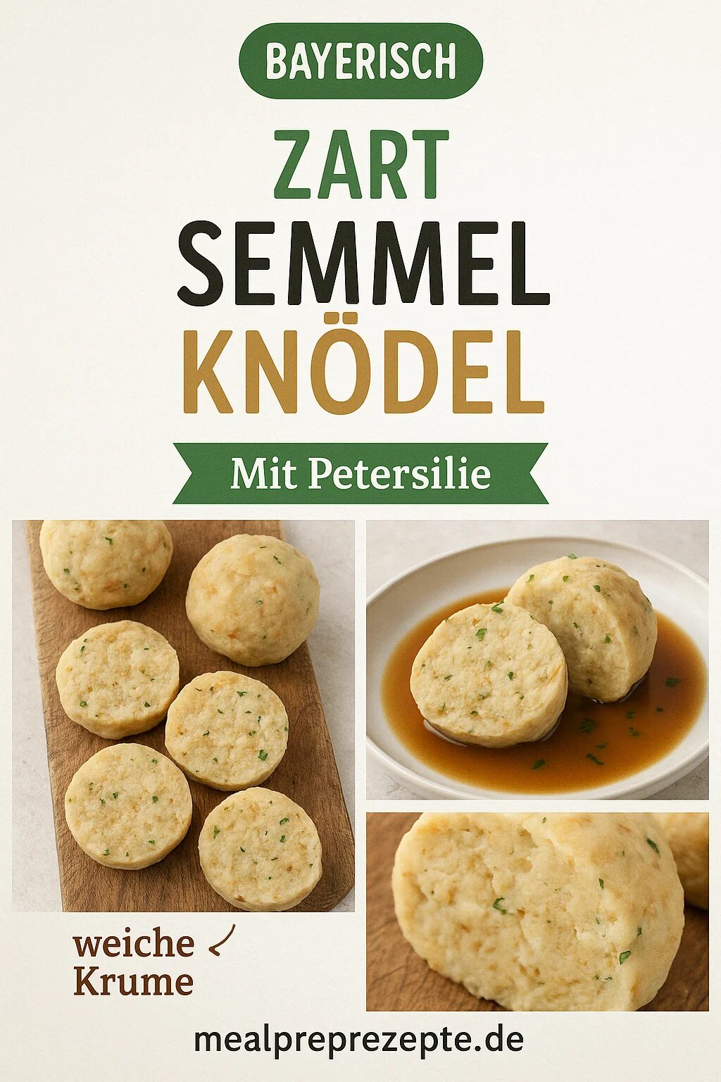 Semmelknödel Rezept Fluffige Knödel mit Butter und Petersilie